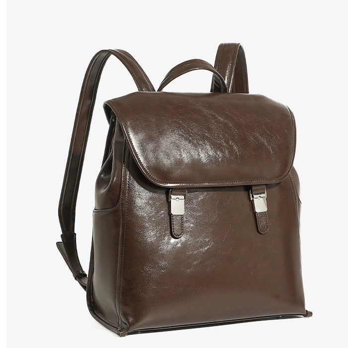 Genuine Leather Bronze-Era Unisex Casual Backpack