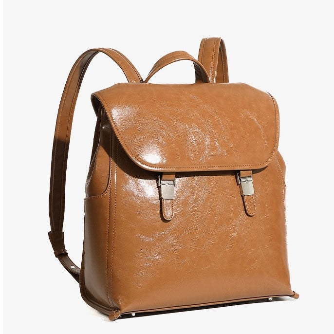 Genuine Leather Bronze-Era Unisex Casual Backpack