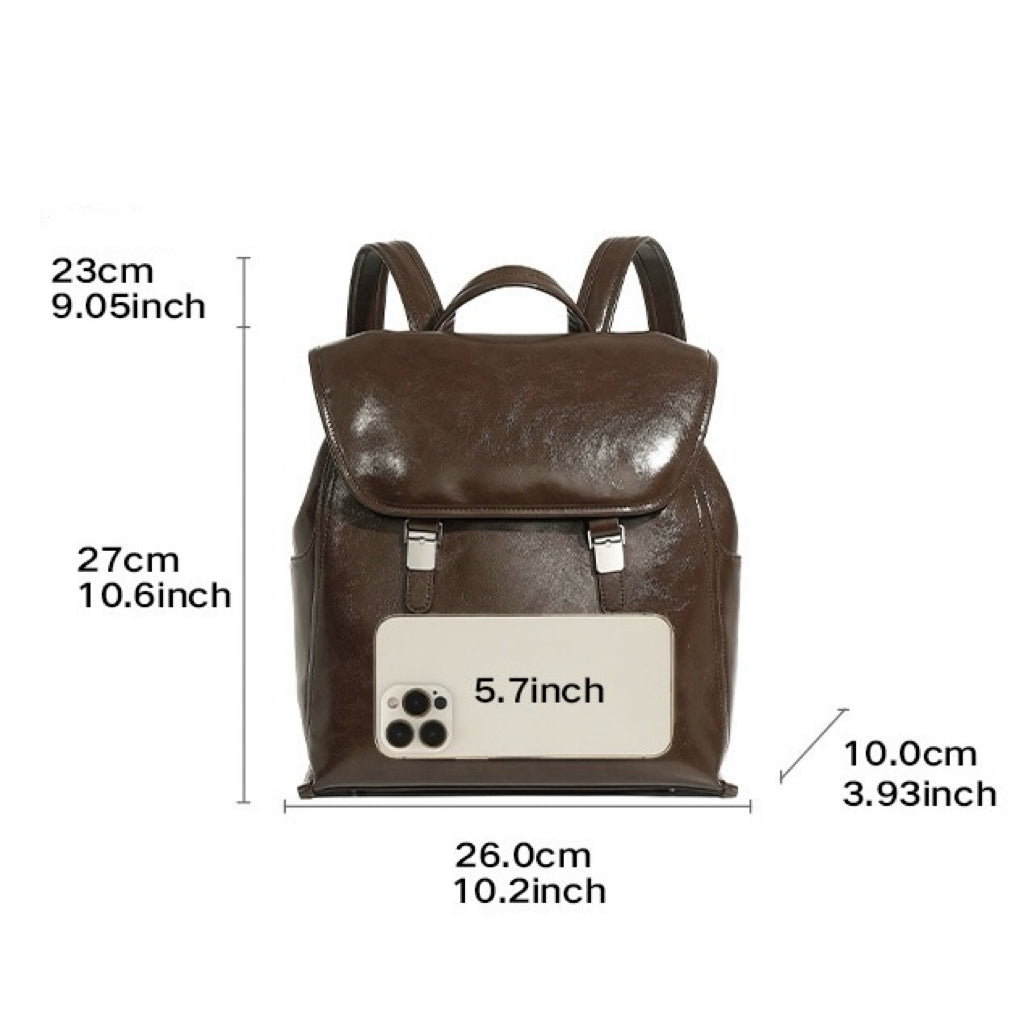 Genuine Leather Bronze-Era Unisex Casual Backpack
