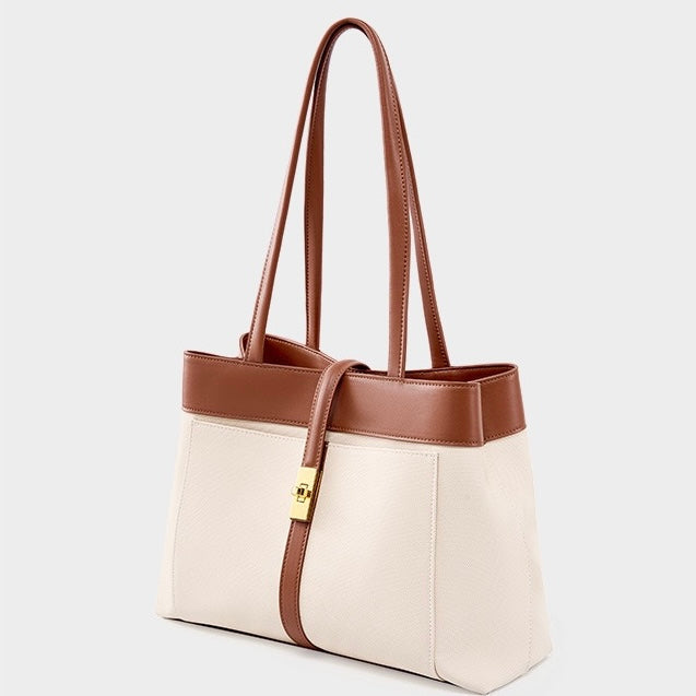Genuine Leather Dune & Saddle Tote Bag for the Modern Woman