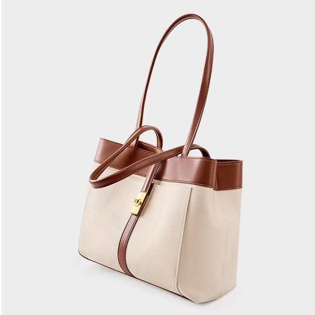 Genuine Leather Dune & Saddle Tote Bag for the Modern Woman