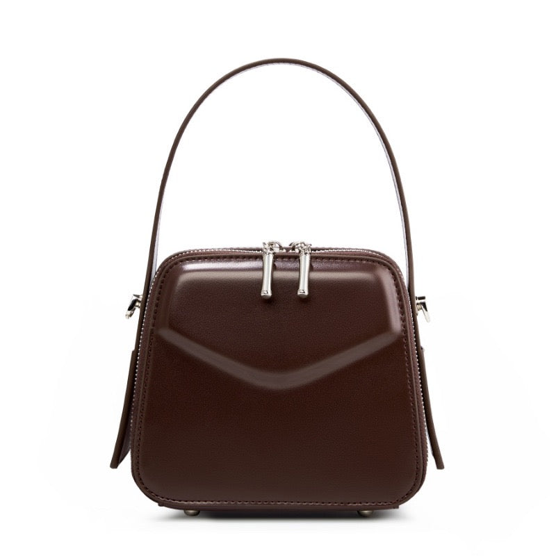 Genuine Leather Women's Trapezoidal Handheld Shoulder Bag