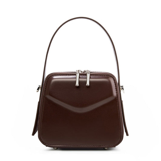 Genuine Leather Women's Trapezoidal Handheld Shoulder Bag