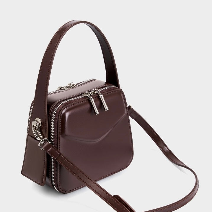 Genuine Leather Women's Trapezoidal Handheld Shoulder Bag