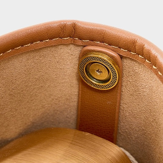 Niche Commuter Color Block Woven Shoulder Bag in Elegant Brown