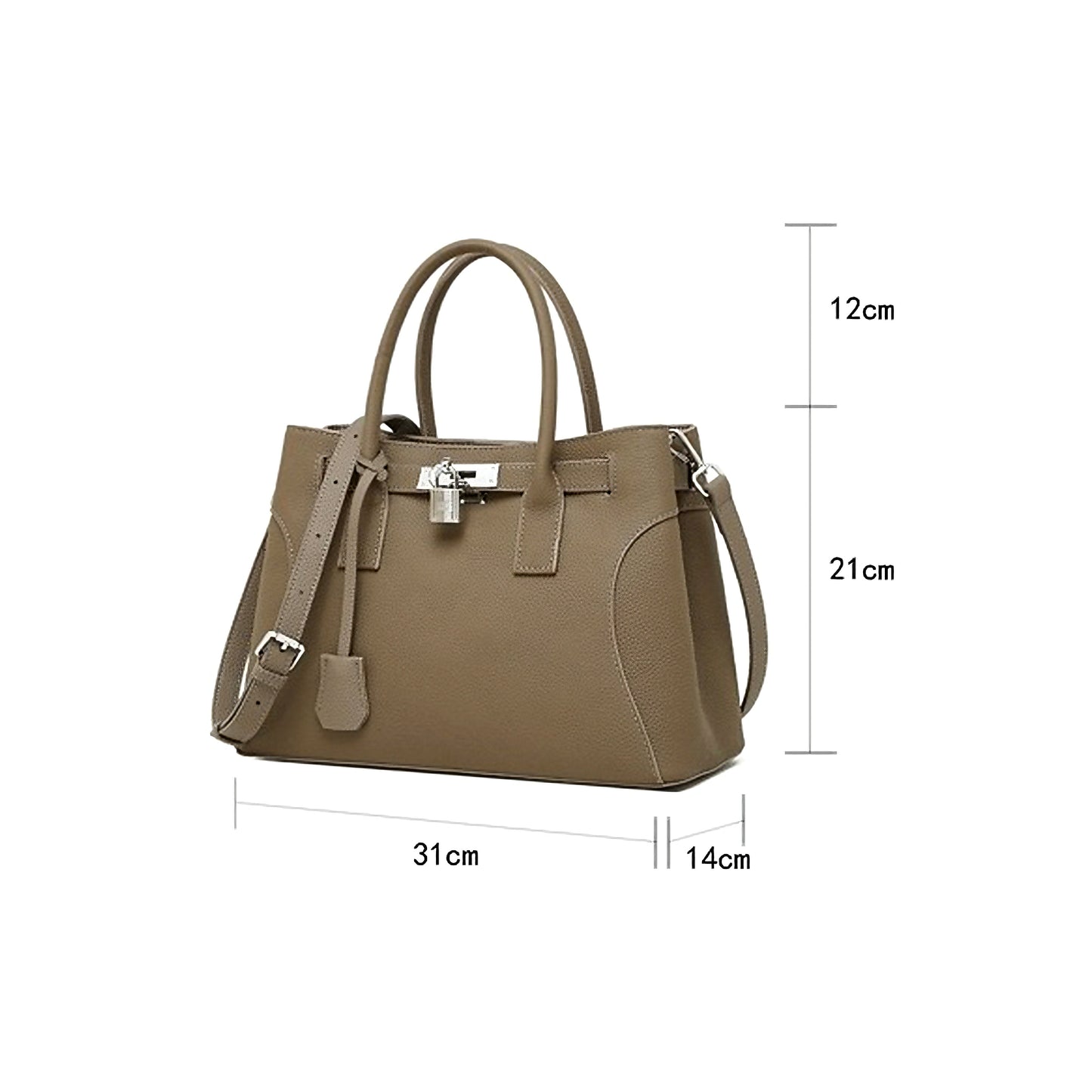 Platinum-Style Genuine Leather Structured Shoulder Tote