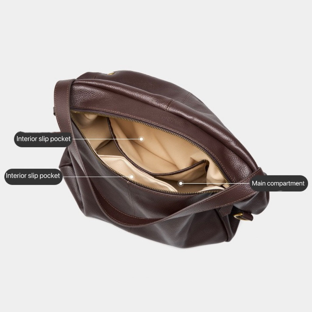 Retro Luxe Leather Minimalist Tote Bag