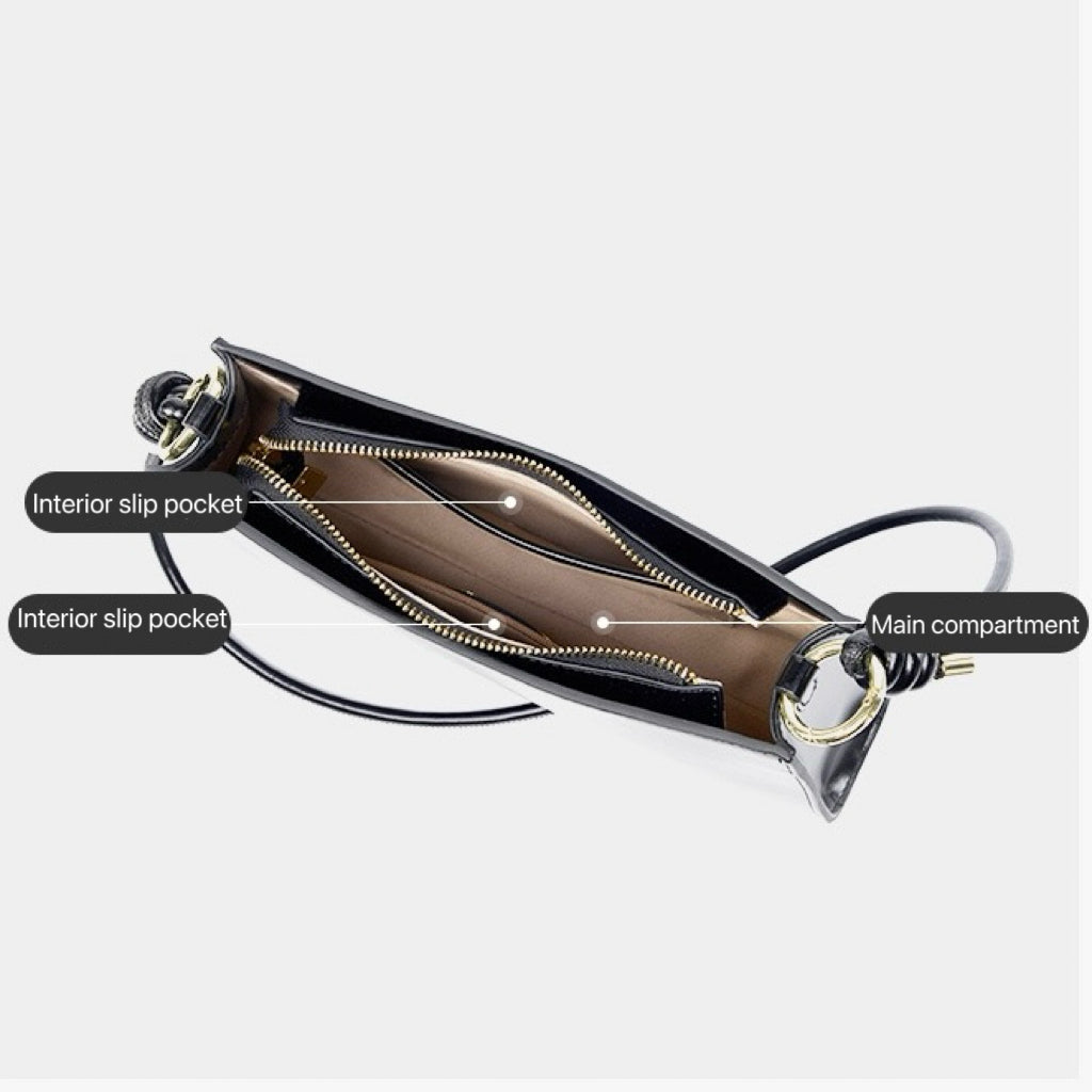 Elegant Genuine Leather Underarm Baguette Bag