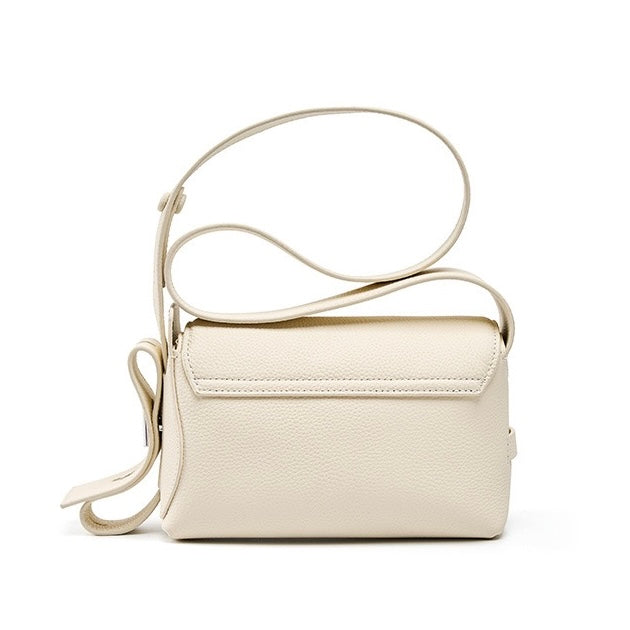 Asymmetric Luxe Grained Leather Crossbody Bag
