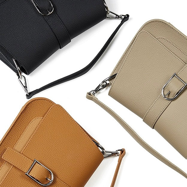 Exquisite Minimalist Leather Saddle Bag for Elegant Commuting