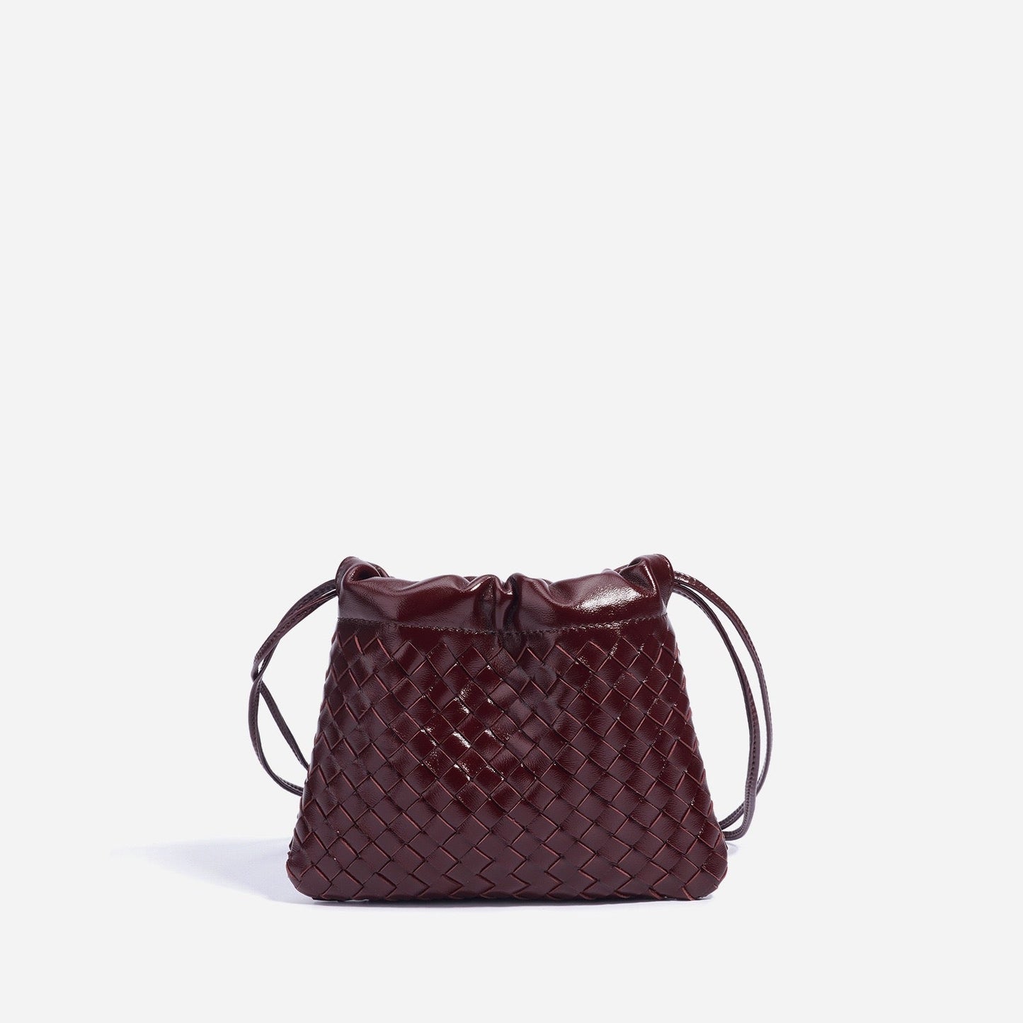 Sheepskin Elegance: Women's Woven Leather Crossbody Bag