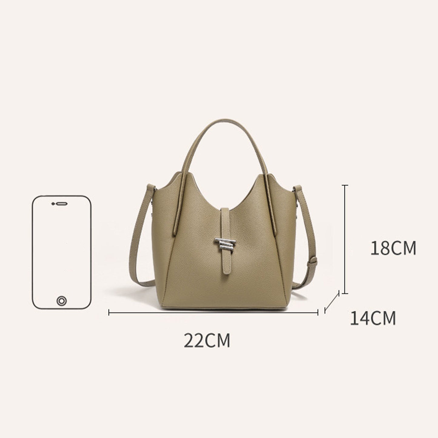 Elegant Genuine Leather Minimalist Commuter Crossbody Bag