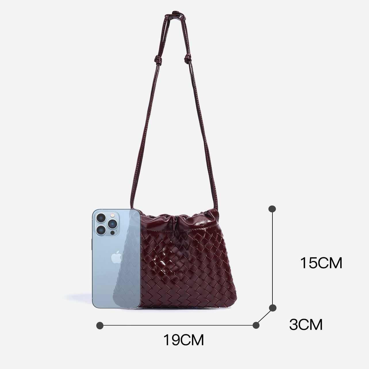 Sheepskin Elegance: Women's Woven Leather Crossbody Bag