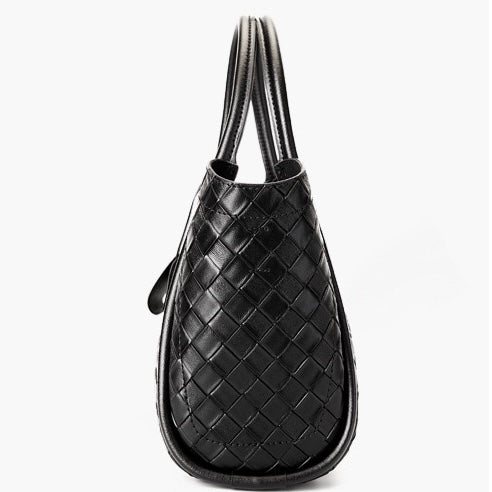 Premium Leather Woven Large Capacity Tote & Crossbody Bag