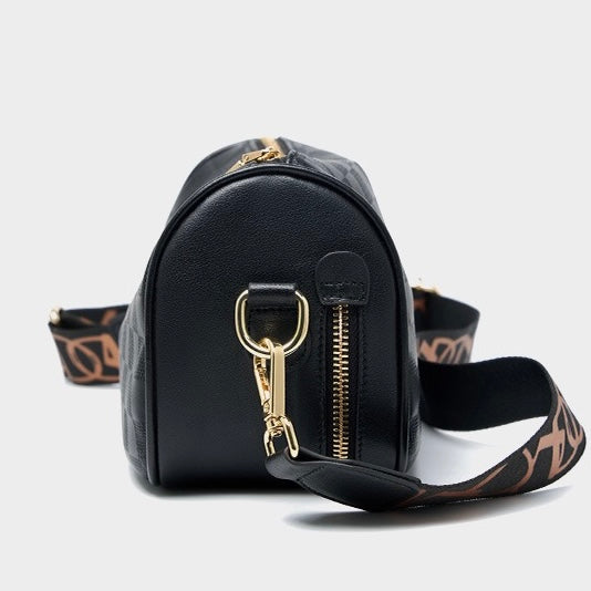 Elegant Genuine Leather Checkered Crossbody Bag