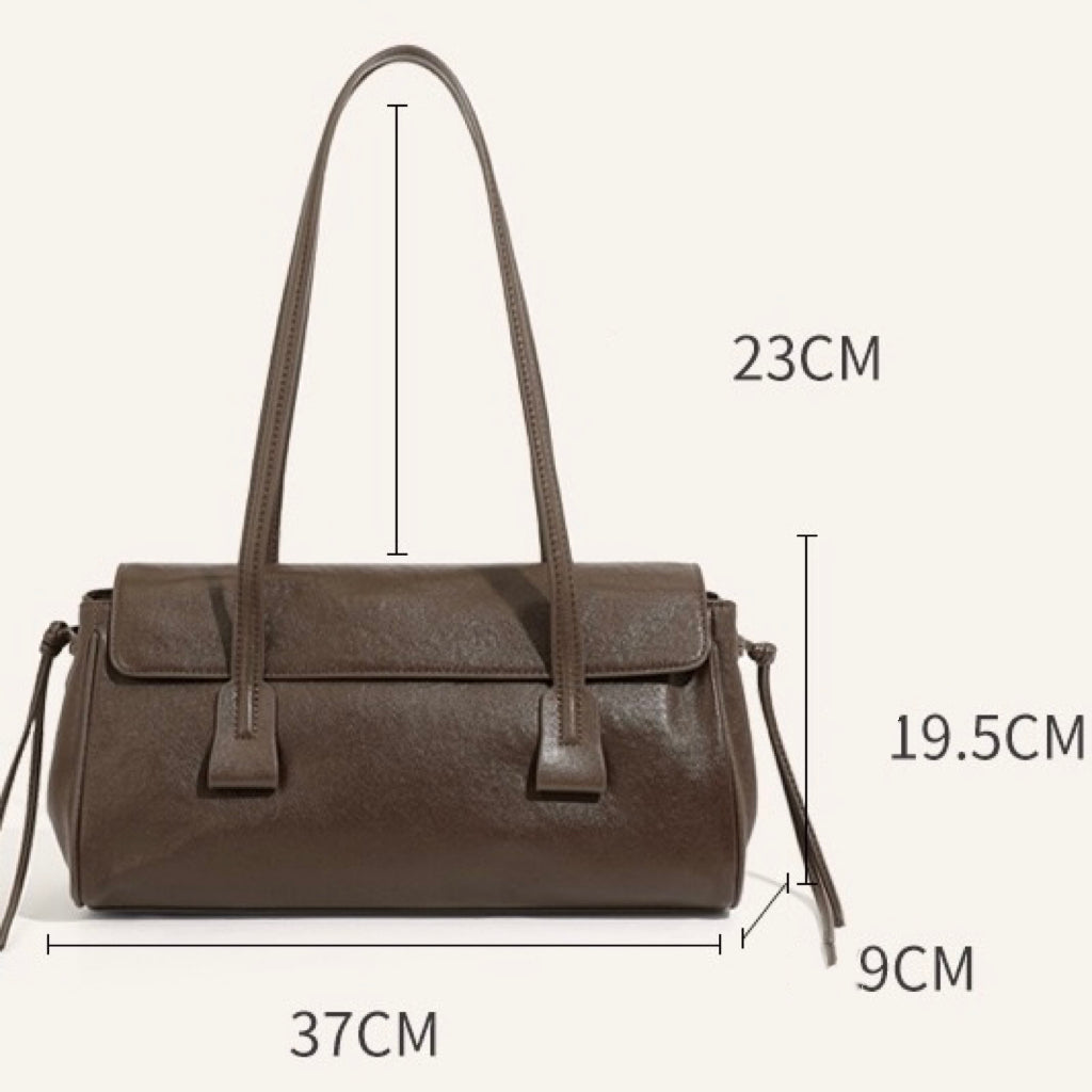 Vintage Genuine Leather Underarm Baguette Bag - Timeless Elegance