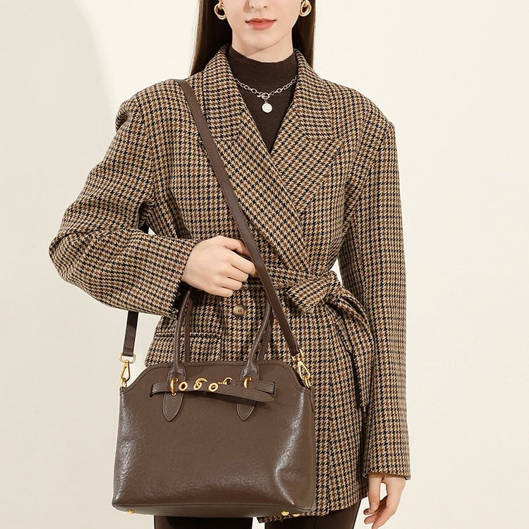 Vintage Grain Leather Tote Bag - Timeless Elegance Redefined