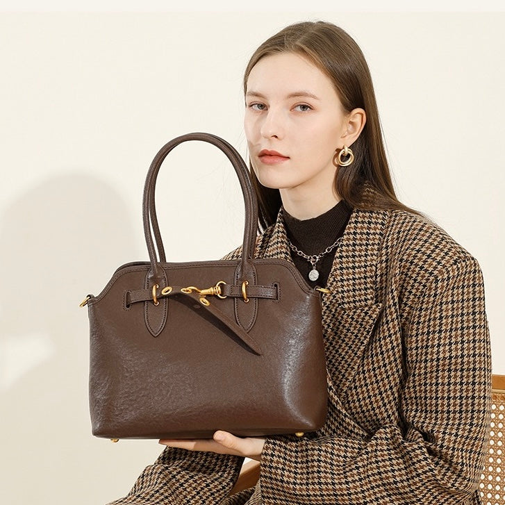 Vintage Grain Leather Tote Bag - Timeless Elegance Redefined