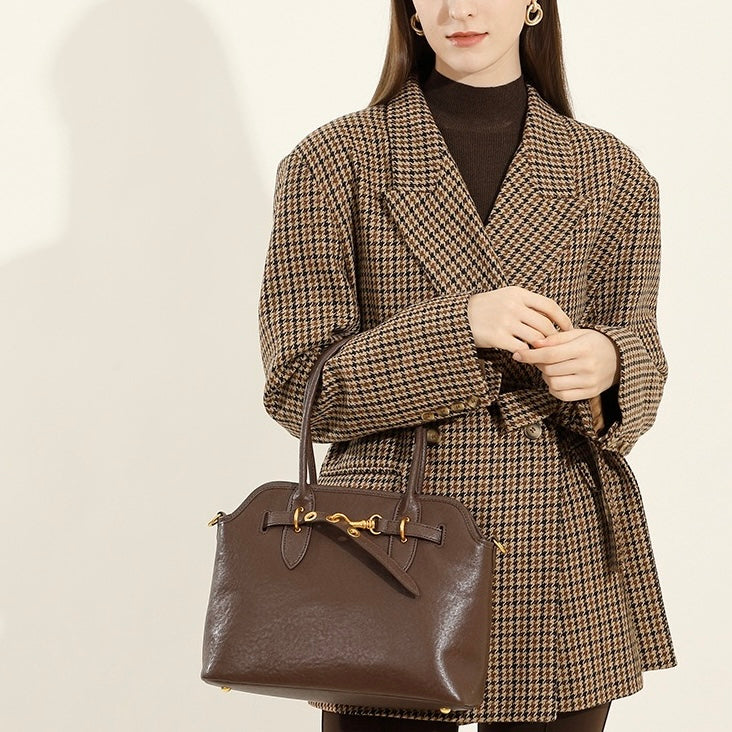 Vintage Grain Leather Tote Bag - Timeless Elegance Redefined