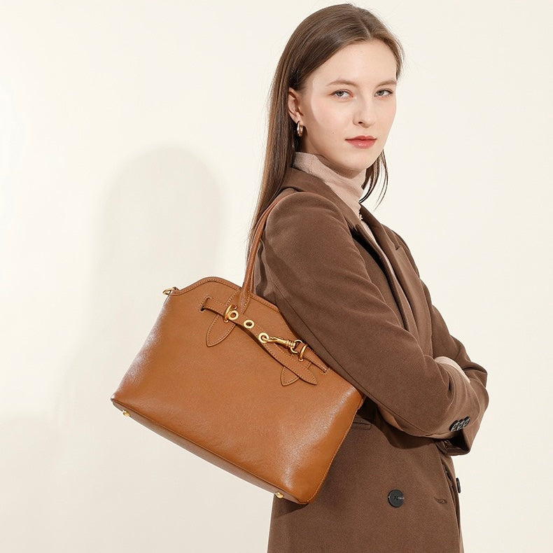 Vintage Grain Leather Tote Bag - Timeless Elegance Redefined