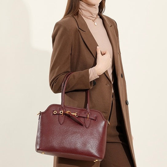 Vintage Grain Leather Tote Bag - Timeless Elegance Redefined