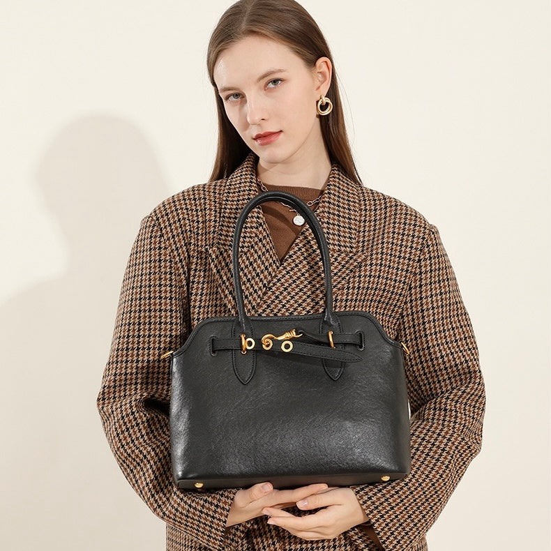 Vintage Grain Leather Tote Bag - Timeless Elegance Redefined