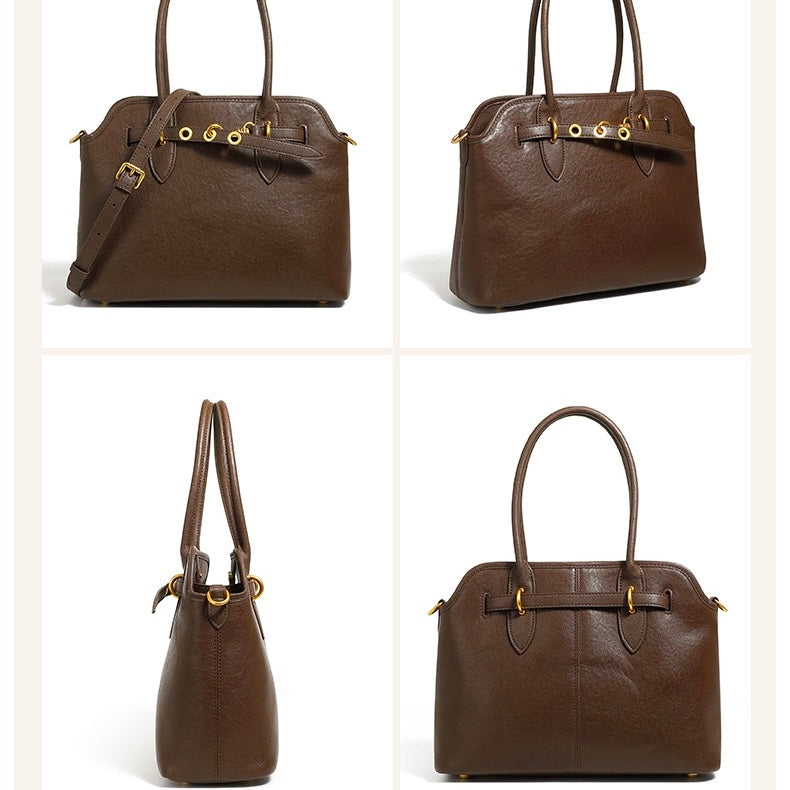 Vintage Grain Leather Tote Bag - Timeless Elegance Redefined