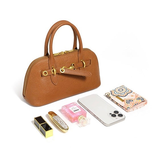 Elegant Vintage Genuine Leather Shell Bag for Women