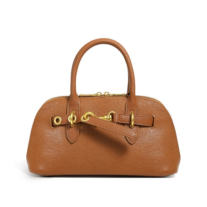 Elegant Vintage Genuine Leather Shell Bag for Women