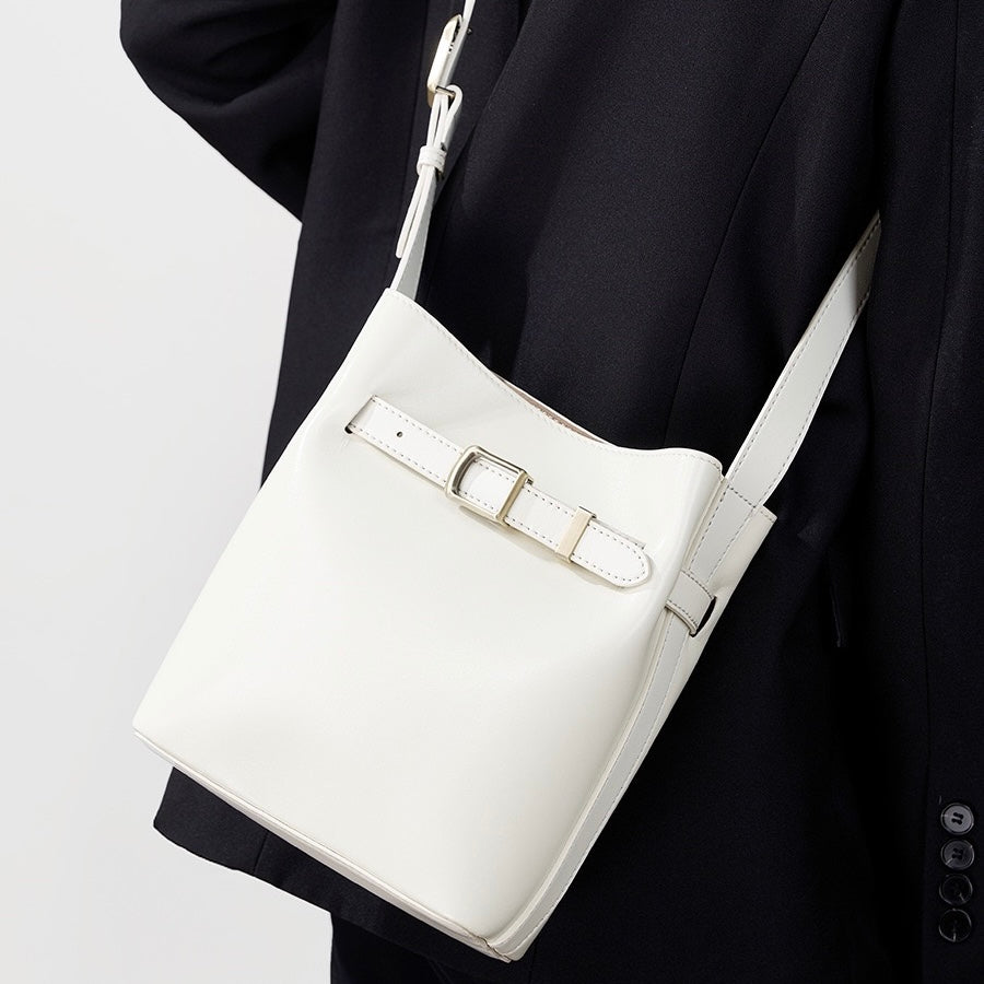 Vintage Elegance Genuine Leather Shoulder Bucket Bag