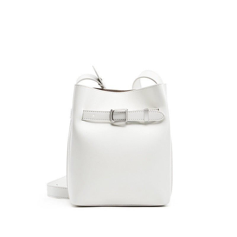 Vintage Elegance Genuine Leather Shoulder Bucket Bag