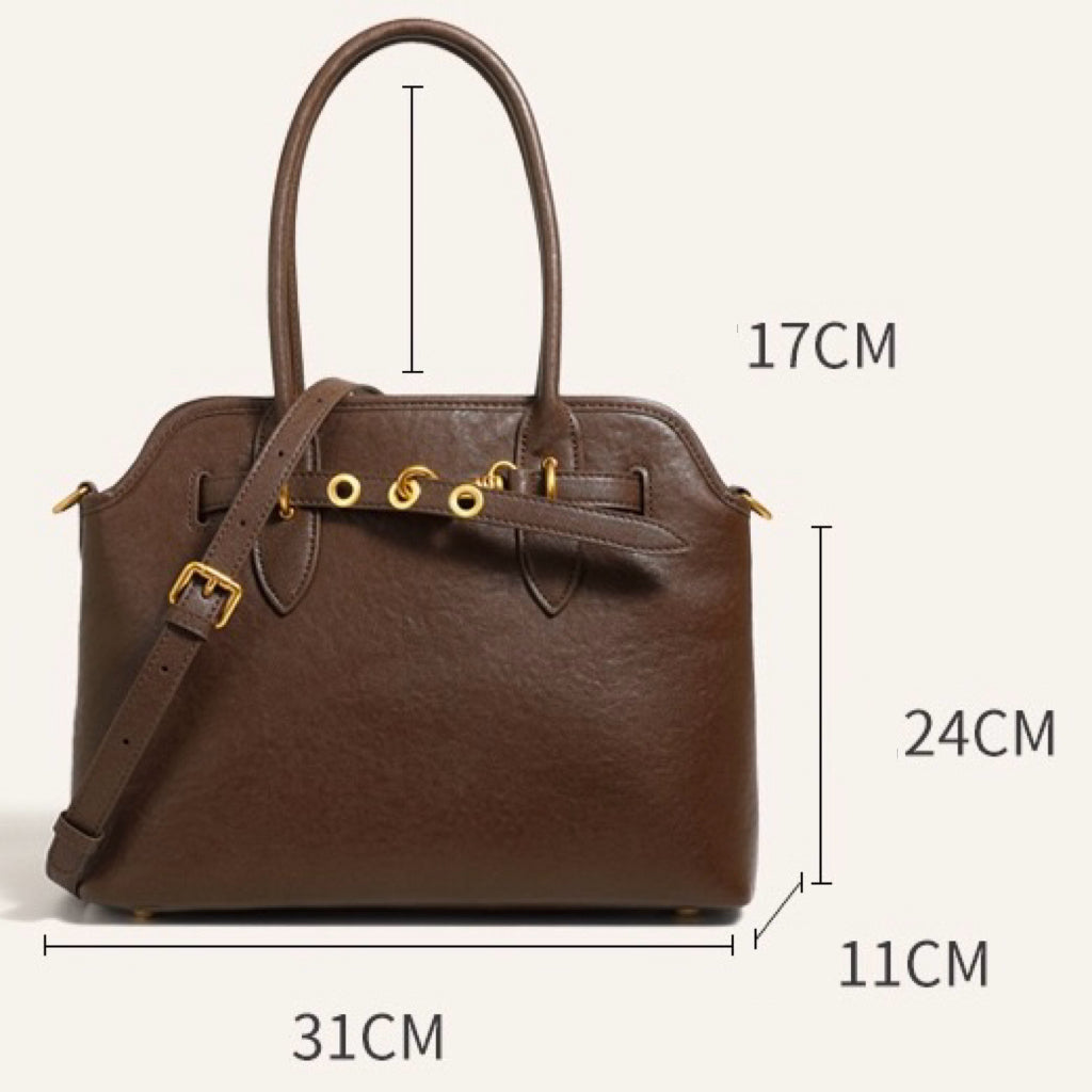 Vintage Grain Leather Tote Bag - Timeless Elegance Redefined