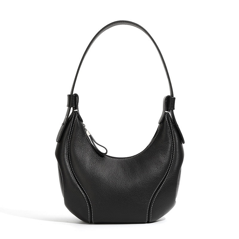 Niche Crescent Vintage Leather Shoulder Crossbody Bag