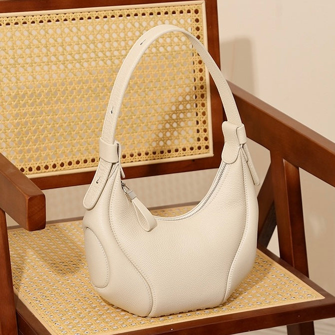 Niche Crescent Vintage Leather Shoulder Crossbody Bag