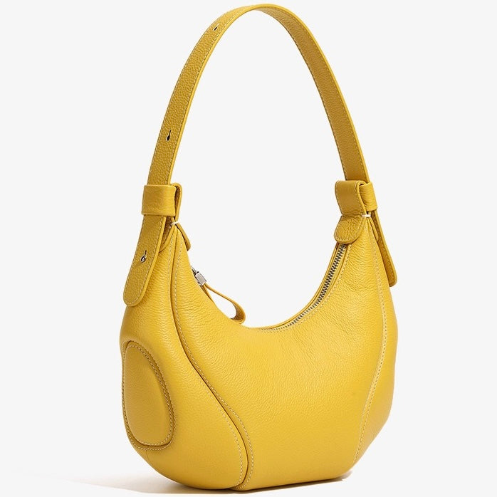 Niche Crescent Vintage Leather Shoulder Crossbody Bag