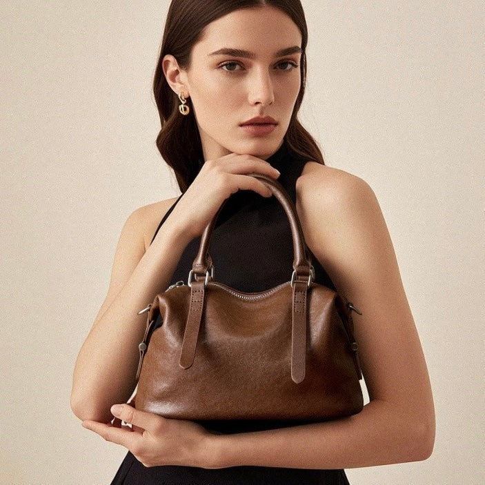 Vintage Top Grain Leather Crossbody Handbag