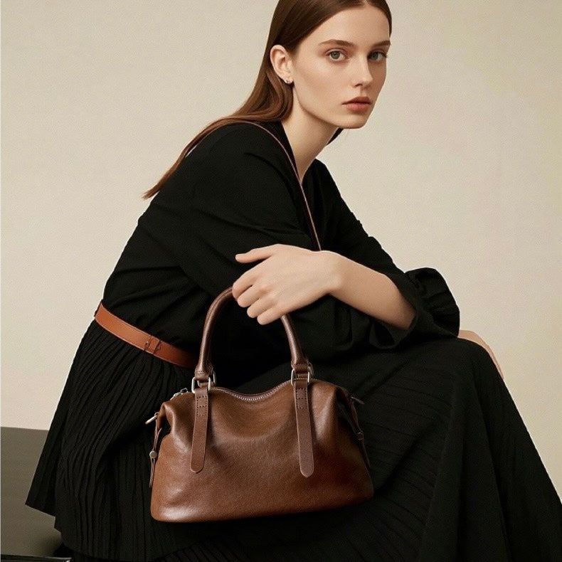 Vintage Top Grain Leather Crossbody Handbag