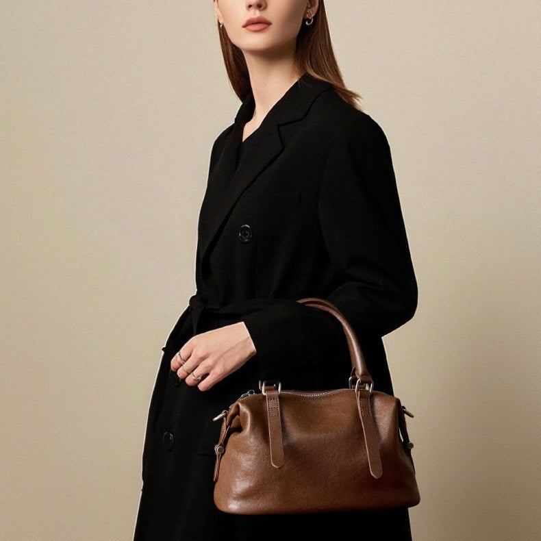 Vintage Top Grain Leather Crossbody Handbag