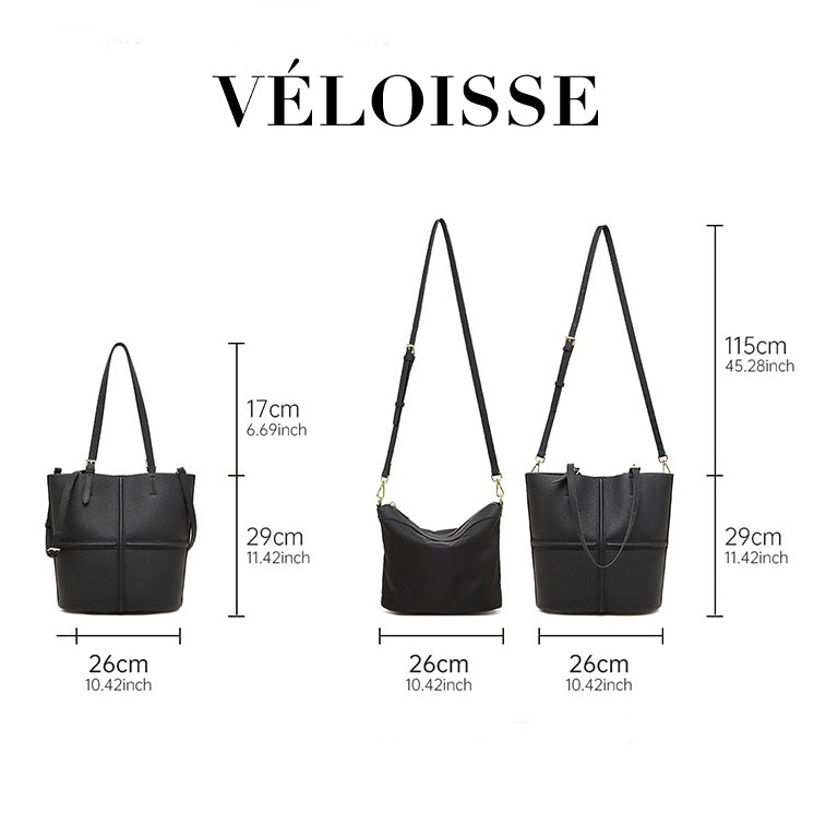 Elegant Leather Commuter Tote Bag with Pouch