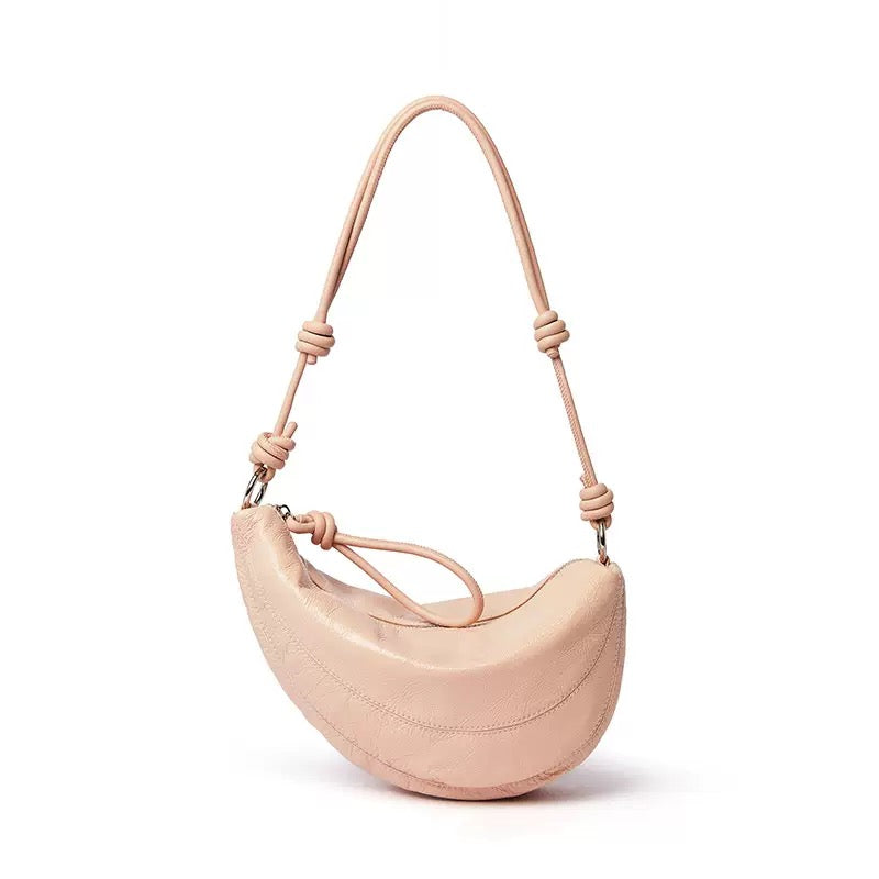 Genuine Leather Dumpling Saddle Bag for Women - Effortless Elegance