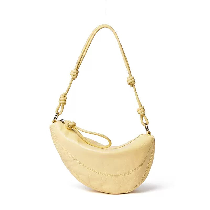 Genuine Leather Dumpling Saddle Bag for Women - Effortless Elegance