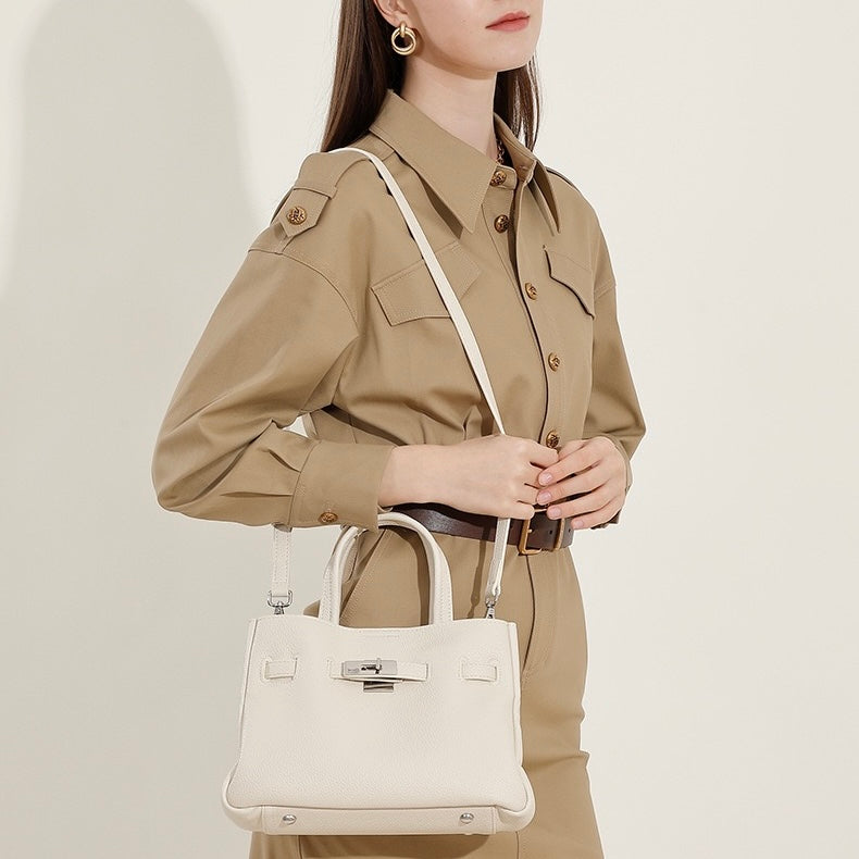 Elegant Pebble Genuine Leather Crossbody Bag for Women