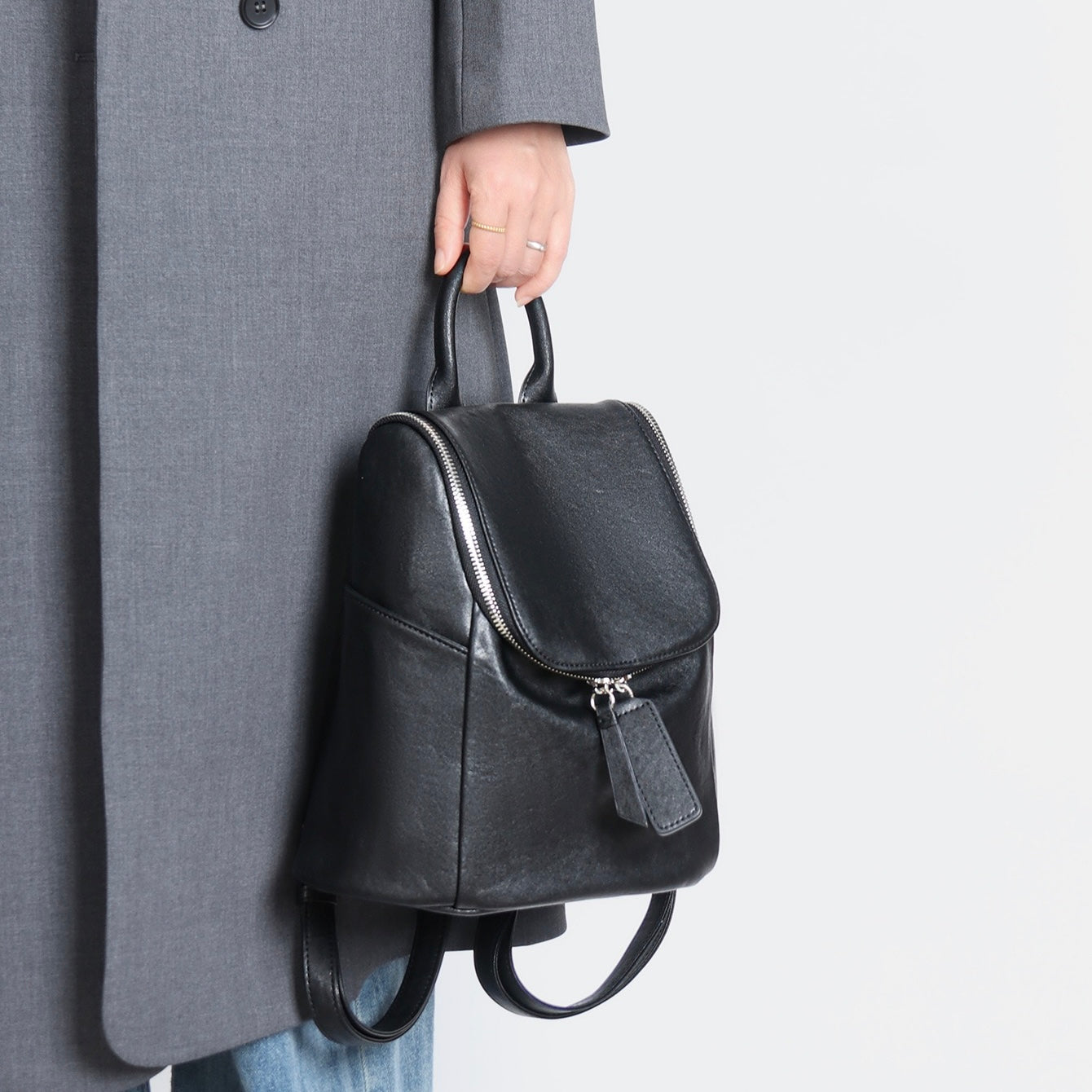 Elegance Redefined: Minimalist Creamy Leather Backpack