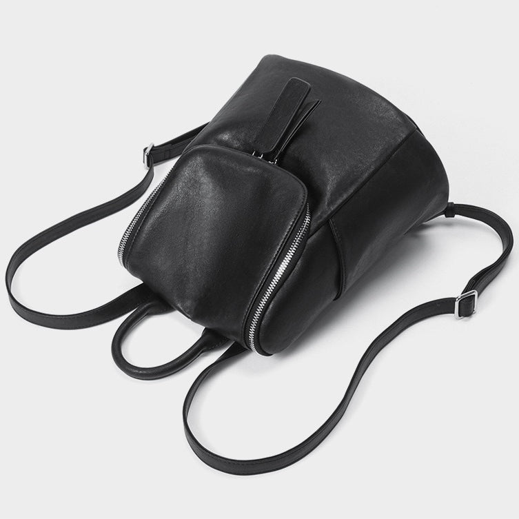 Elegance Redefined: Minimalist Creamy Leather Backpack