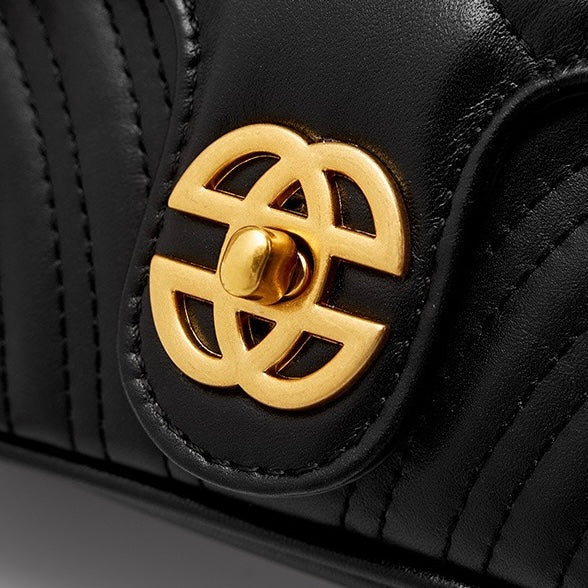 Genuine Leather Love Diamond Chain Crossbody Bag