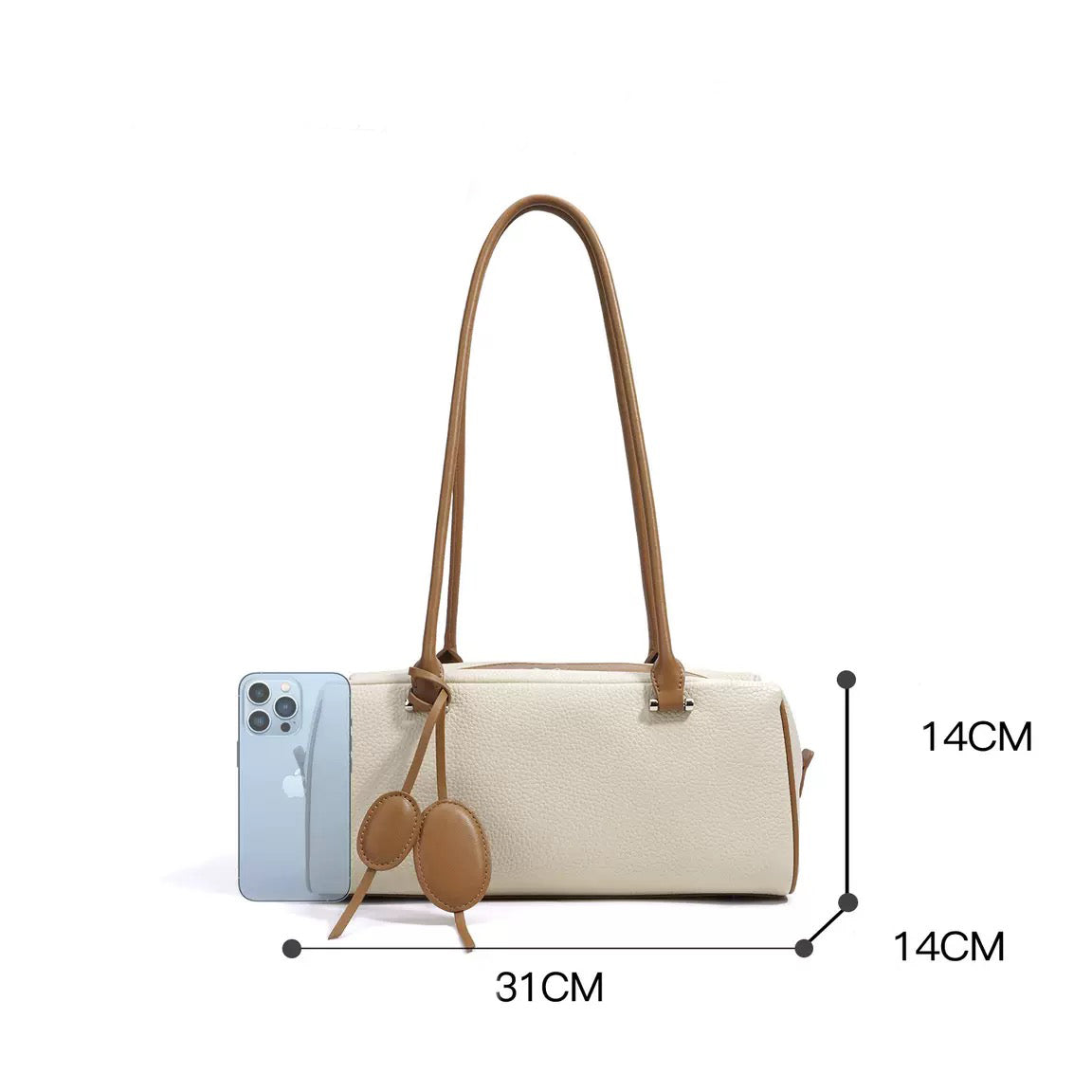 Women’s Genuine Leather Luxe Pendant Shoulder Handbag