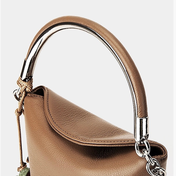 Genuine Leather Mini Bucket Crossbody Bag