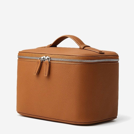 Genuine Leather Luxury Multi-Compartment Cosmetic Bag