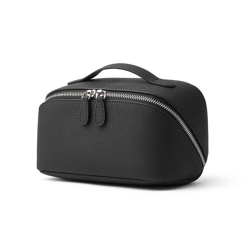 Exquisite Textured Leather Top-Zip Clutch Bag