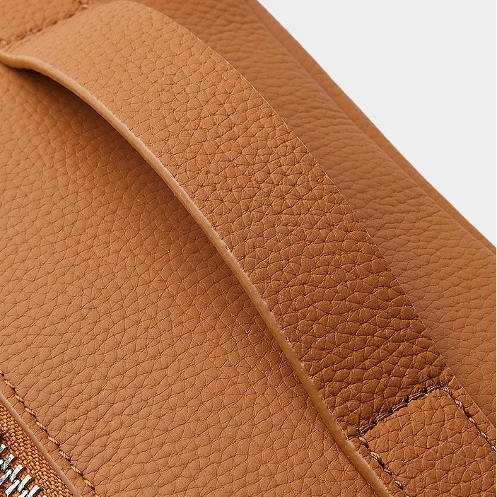 Exquisite Textured Leather Top-Zip Clutch Bag